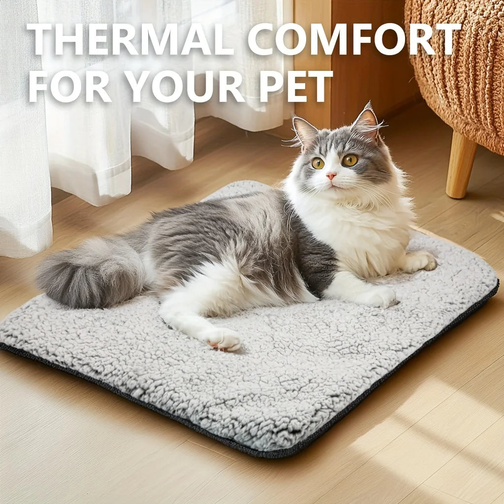 Self-Heating Pet Pad Blanket for Cats & Dogs - Washable Thermal Cushion Mat