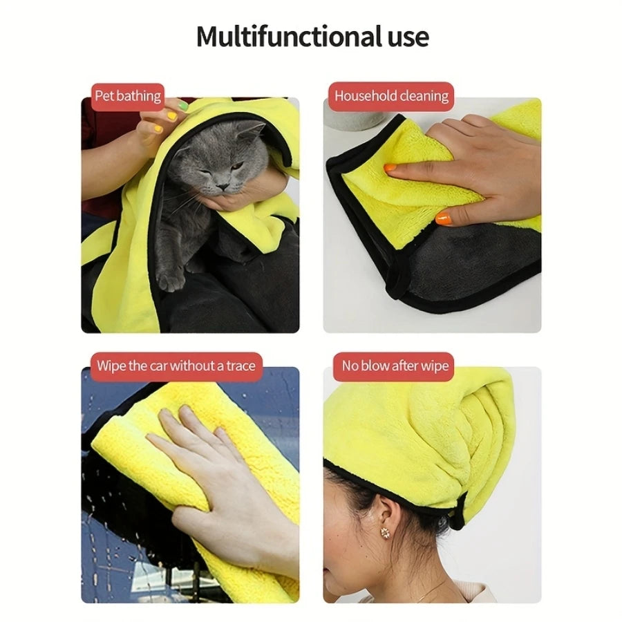 Microfiber Dog Bathing Towel – Absorbent Pet Bathrobe for Drying and Cleaning