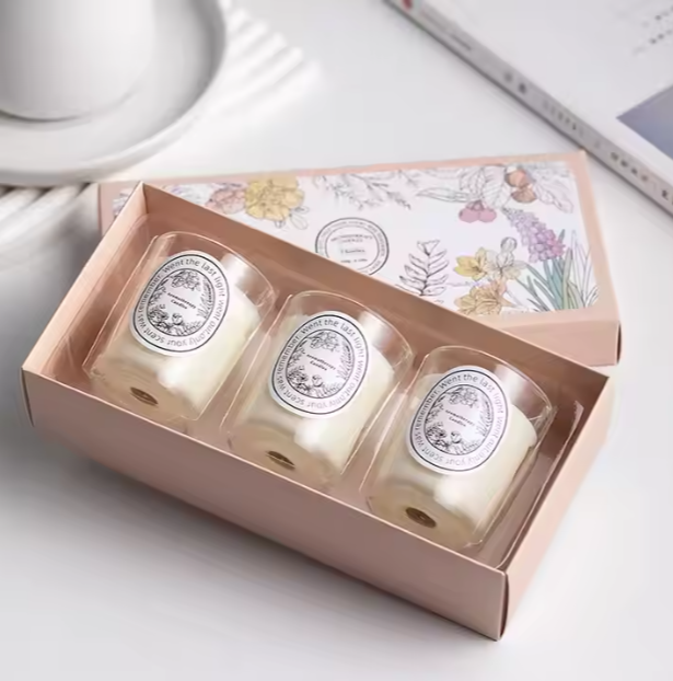 Long-Lasting Natural Soy Wax Candle Set - 3-Pack, 40-50 Hours Burn Time | Stress Relief, Safe for Pets & Babies | Gift Set Classic & Spicy Scent Options