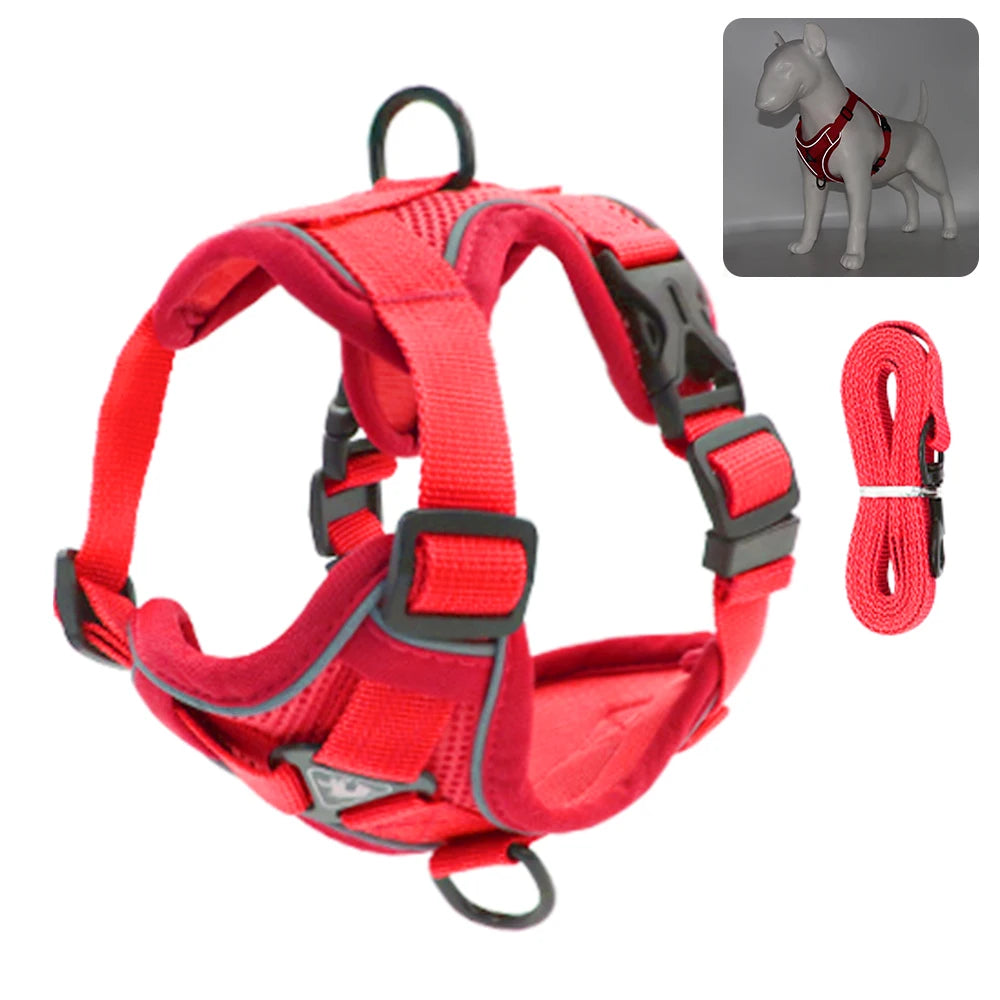 Reflective Padded Cat Harness with Ribbon Detail & Leash – Adjustable & Comfortable Nylon Vest for Cats