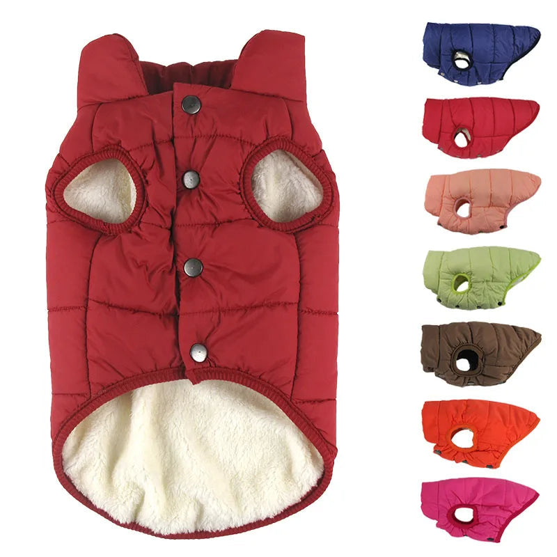 πΎ Winter Cotton-Padded Dog Vest β Cozy Fleece-Lined Jacket for All Breeds