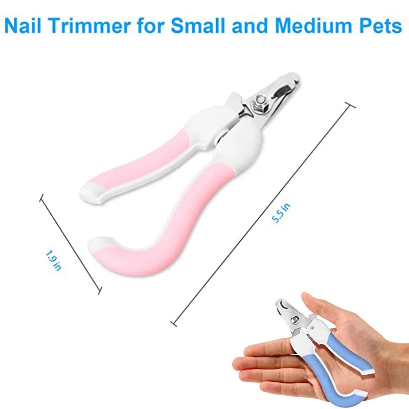 Pet Nail Clippers for Dogs, Cats & Rabbits – Sharp Stainless Steel Blades, Comfortable Grip Ditzy Petunia