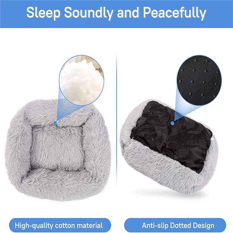 Luxury Plush Dog Bed - Washable Calming Pet Bed : XXL (110x90 cm)