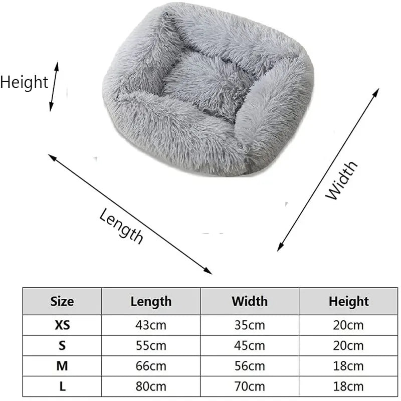 Luxury Plush Dog Bed - Washable Calming Pet Bed : XXL (110x90 cm)