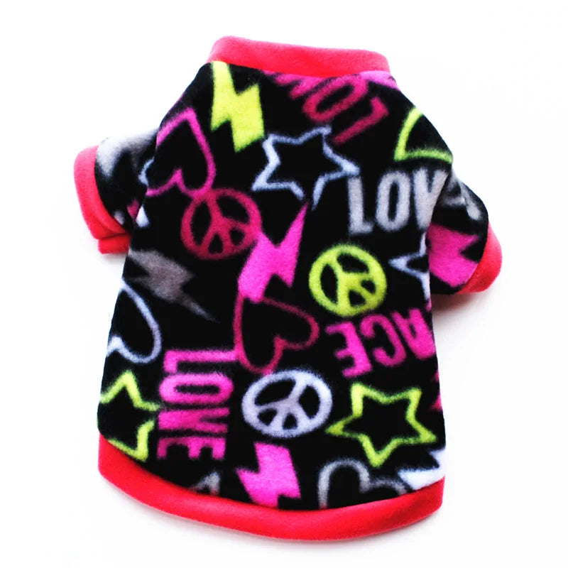 Cute Skull Print Dog Clothes - Winter Fleece Coat for Small Dogs - French Bulldog & Chihuahua Clothing Ditzy Petunia