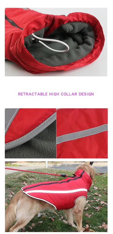 Waterproof Winter Dog Clothes for Large Dogs | Warm Big Dog Jackets | Padded Fleece Pet Coat with Safety Reflective Design | Durable Dog Clothing Ditzy Petunia