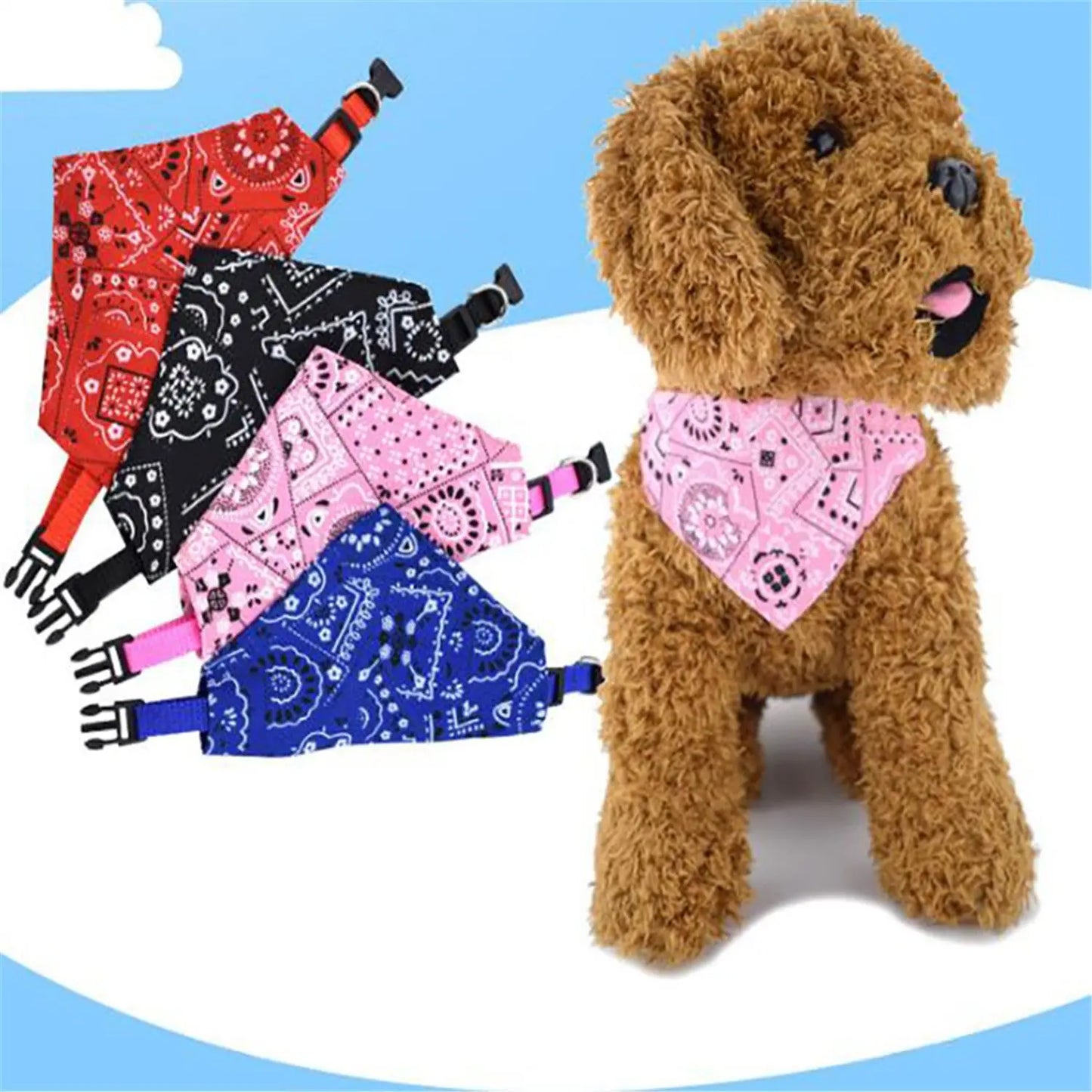 Adjustable Pet Bandana Collar – For Cats & Small Dogs