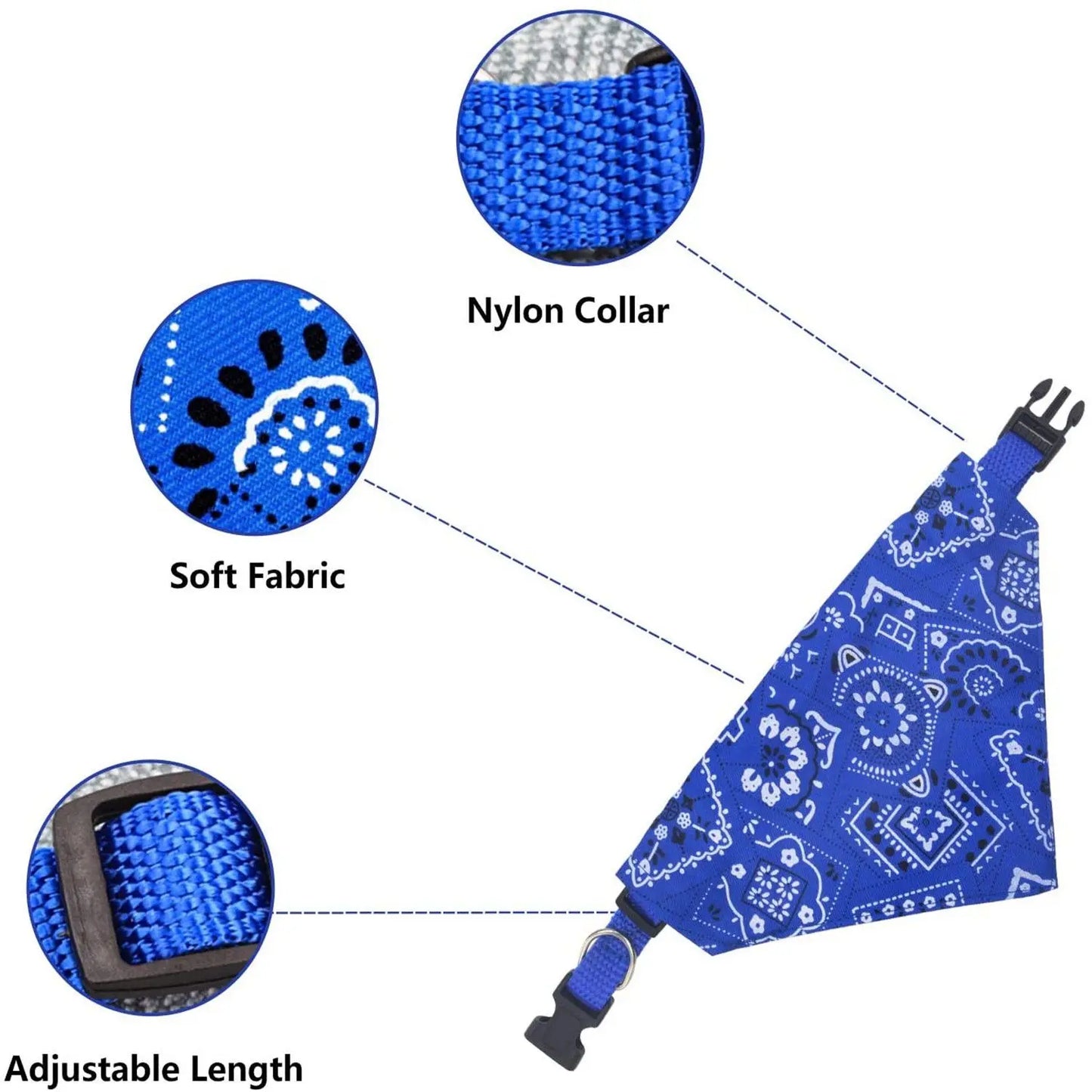 Adjustable Pet Bandana Collar – For Cats & Small Dogs