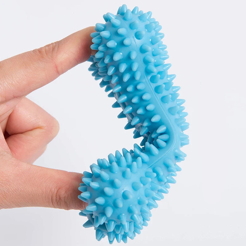 Durable Rubber Chew Toys for Dogs - Non-Toxic & Teeth Cleaning | Pink, Blue, Yellow Ditzy Petunia