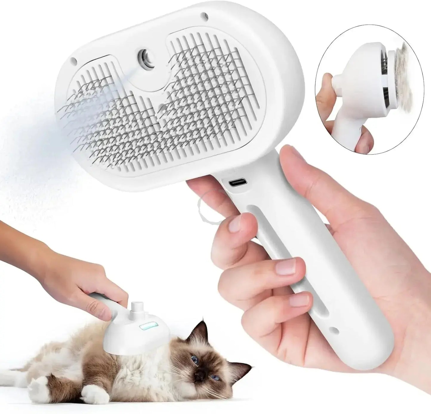 Pet Grooming Spray Comb – Remove Floating Hair, Fluffs, and Tangles | Water Steam Styling Tool for Dogs & Cats | Pet Hair Care Accessories Ditzy Petunia