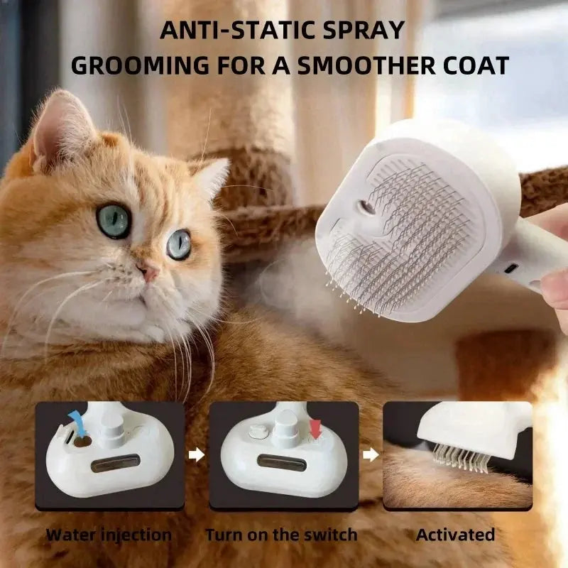 Pet Grooming Spray Comb – Remove Floating Hair, Fluffs, and Tangles | Water Steam Styling Tool for Dogs & Cats | Pet Hair Care Accessories Ditzy Petunia