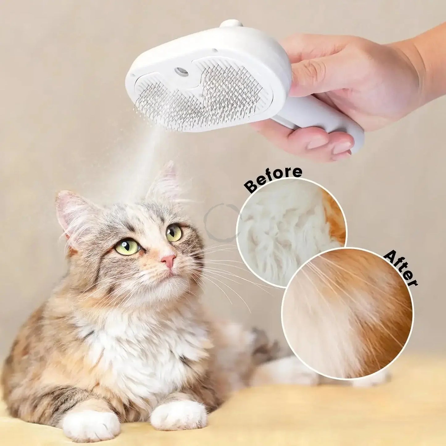 Pet Grooming Spray Comb – Remove Floating Hair, Fluffs, and Tangles | Water Steam Styling Tool for Dogs & Cats | Pet Hair Care Accessories Ditzy Petunia