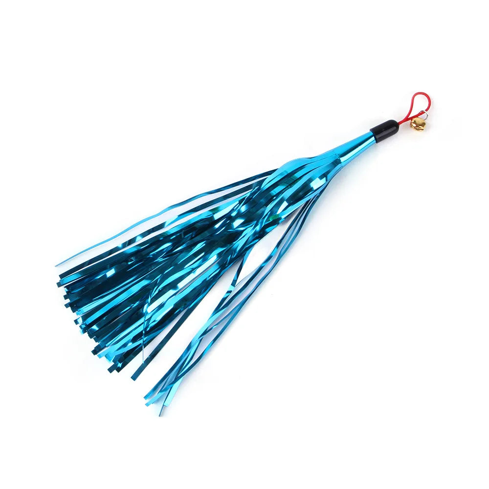 9-Pack Interactive Cat Toys – Colorful Feather Replacement Set with Tassel Fishing Rod