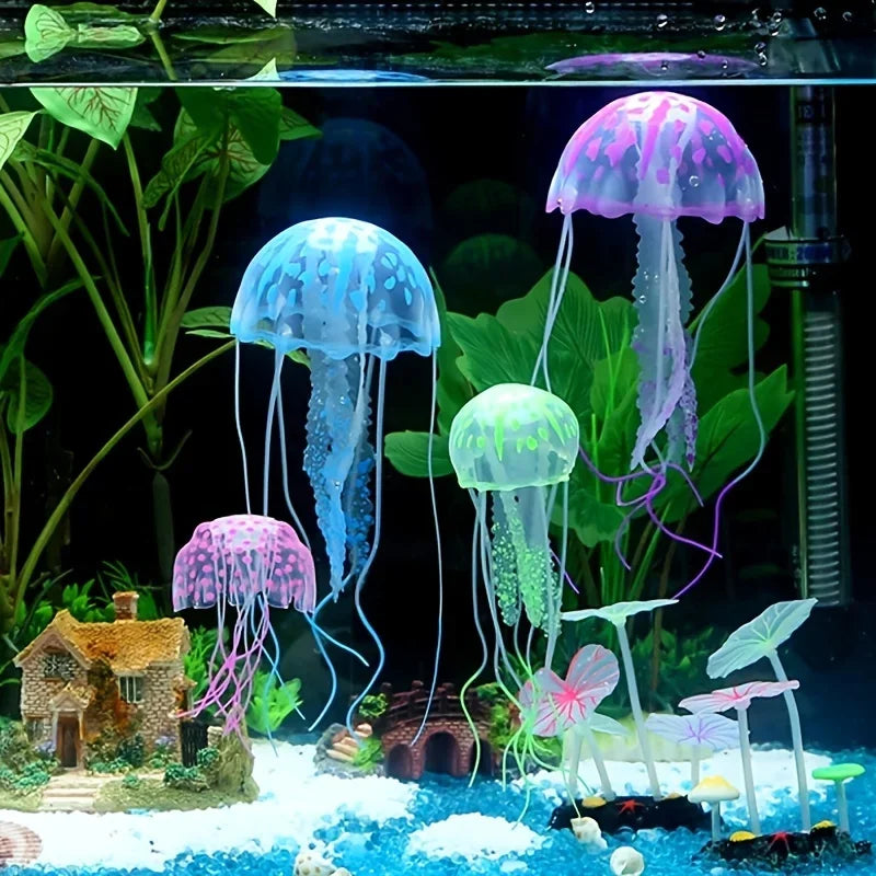 Luminous Artificial Jellyfish – Glow-in-the-Dark Aquarium Decoration for Fish Tanks