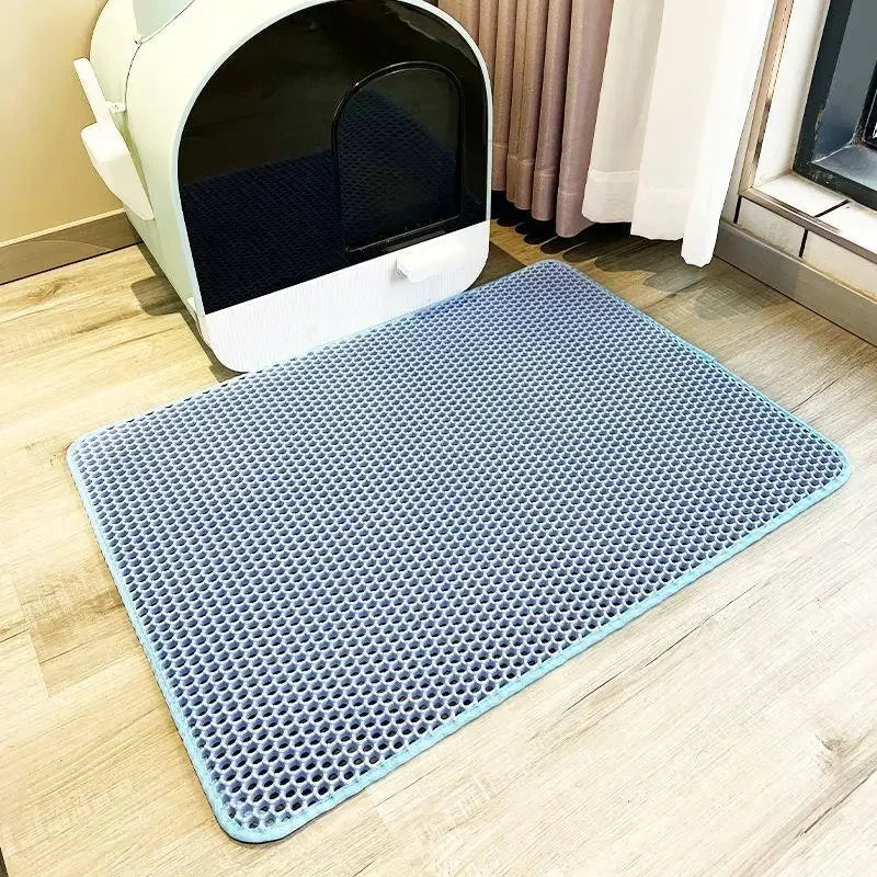 🐱 Dual-Layer Waterproof Cat Litter Mat – Keep Floors Clean & Litter Contained