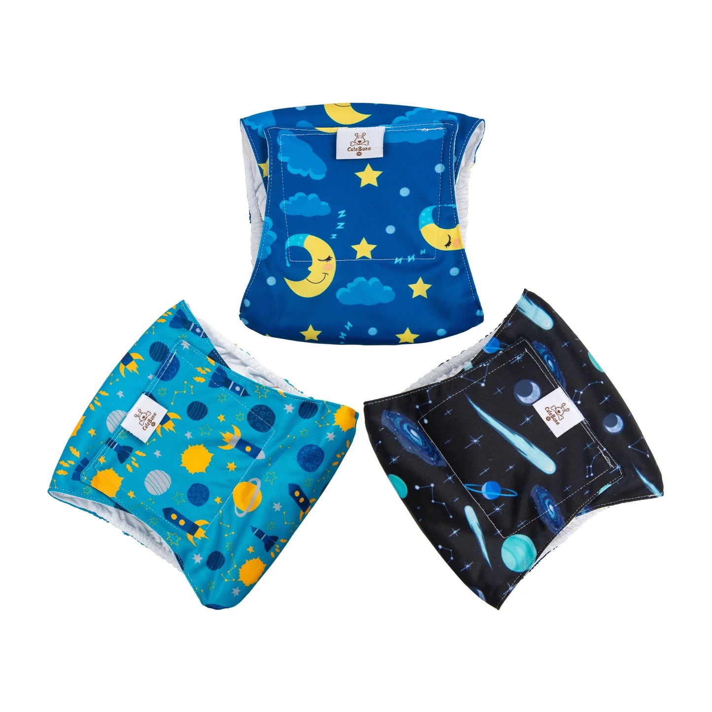 Washable Male Dog Diapers – Reusable Belly Bands with Leak-Proof Absorbent Pads for Puppies & Incontinent Dogs (Pack of 3) Ditzy Petunia