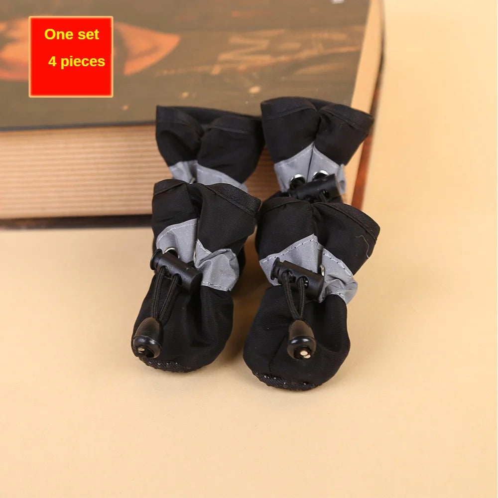 4pcs Water-Resistant Dog Shoes – Outdoor Rain Boots for Small Dogs