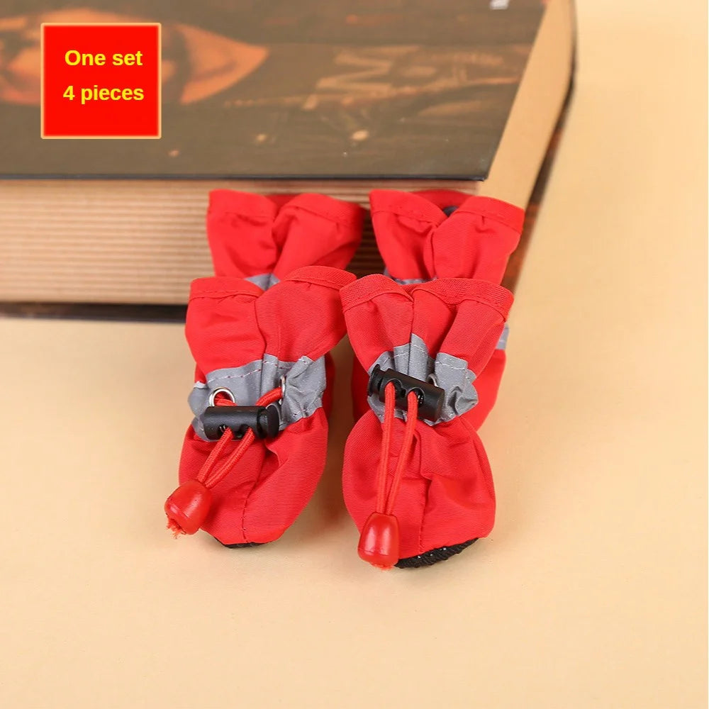 4pcs Water-Resistant Dog Shoes – Outdoor Rain Boots for Small Dogs