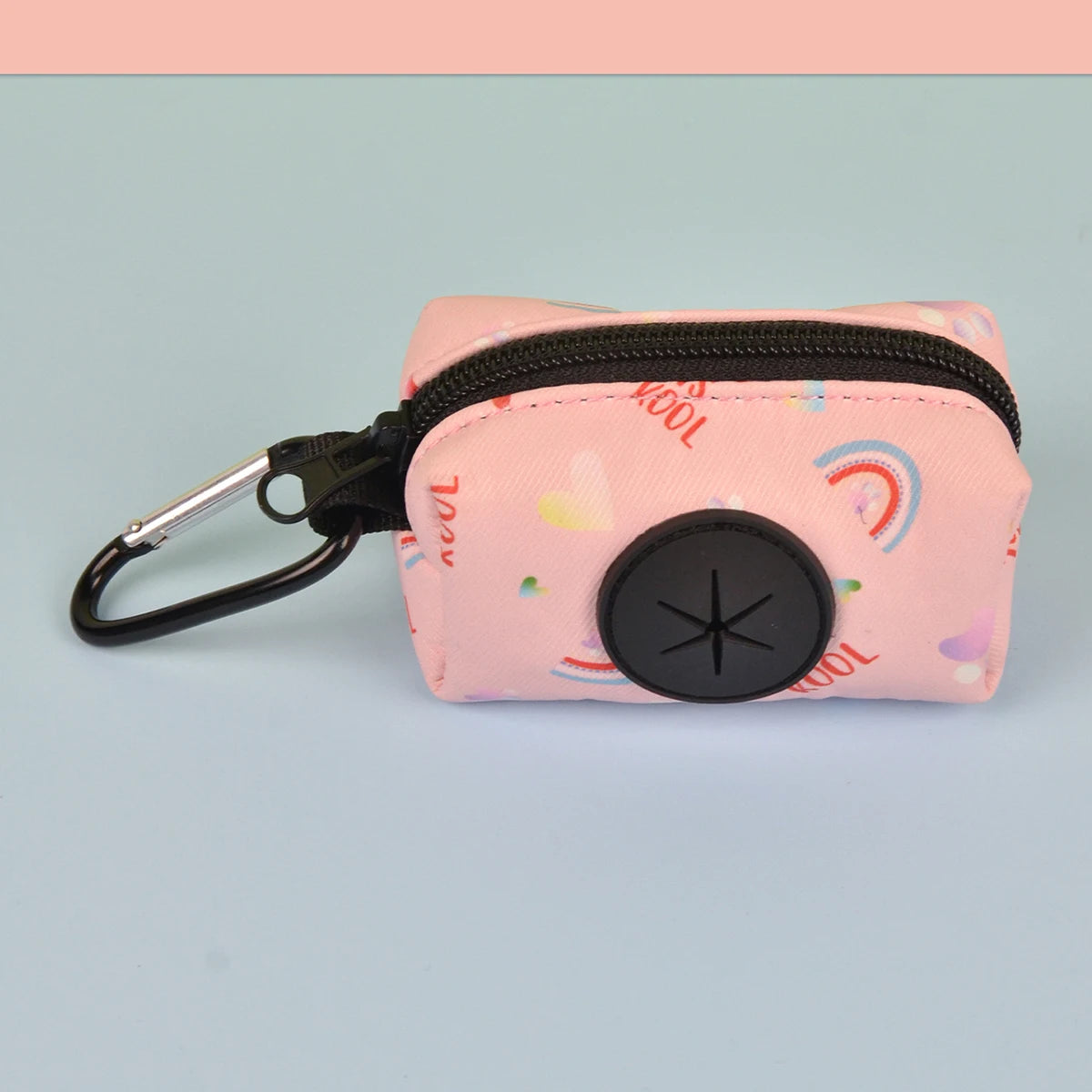 Durable Dog Poop Bag Dispenser with Metal Carabiner - Random Pattern Design (Without Poo Bag And Leash) Ditzy Petunia