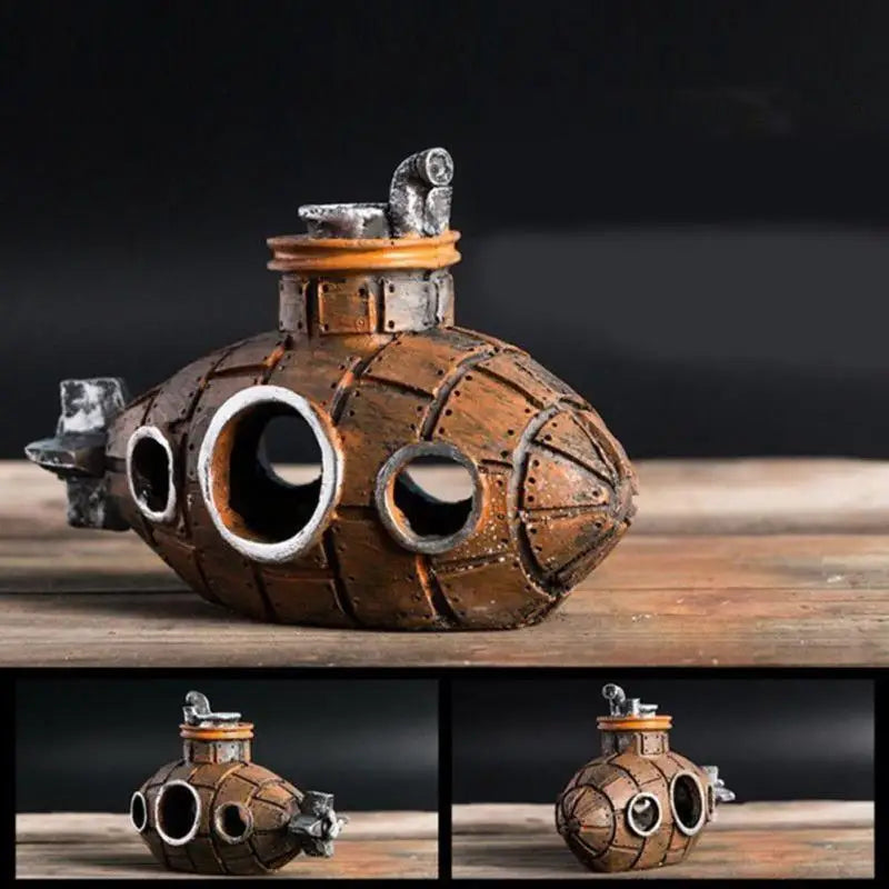 Resin Submarine Aquarium Ornament – Decorative Tank Decoration
