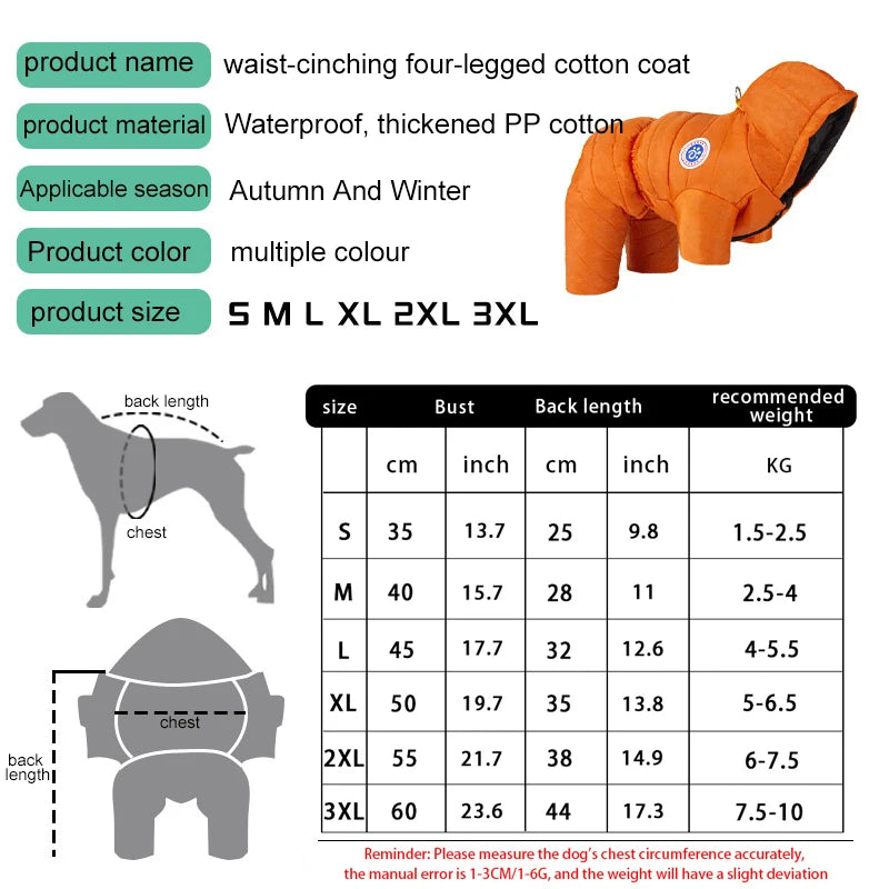 Waterproof Winter Dog Coat – Warm Quilted Vest for Small Dogs, French Bulldogs, and Chihuahuas
