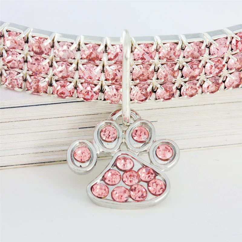 Elegant Crystal Pet Collar – Adjustable Jewelled Necklace for Cats & Dogs
