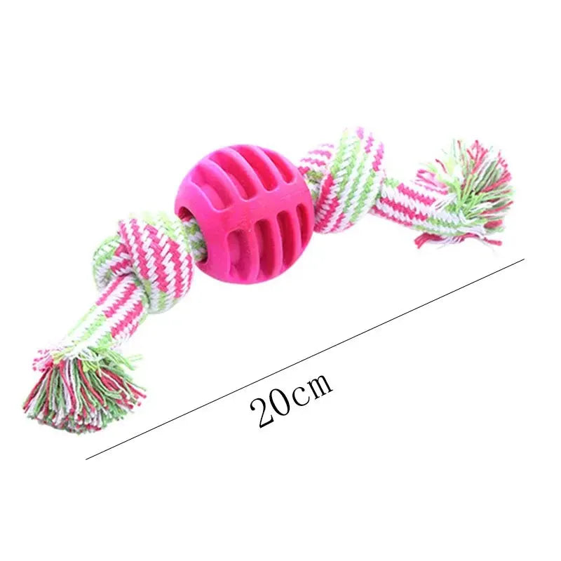Bite Resistant Dog Rope Toy - Interactive Cotton Bone Chew Knot for Small Puppies, Teeth Cleaning Durable Dog Toy