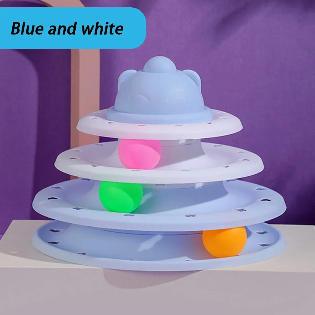 4-Level Cat Tower Ball Toy – Interactive Puzzle & Play Track