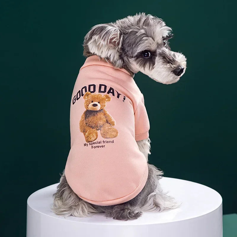 Winter Dog Clothes – Cute Puppy Warm Pullover Sweatshirt with Bear Pattern | Pet Jacket for Small & Medium Dogs, Cats | Chihuahua Costume Coat Ditzy Petunia