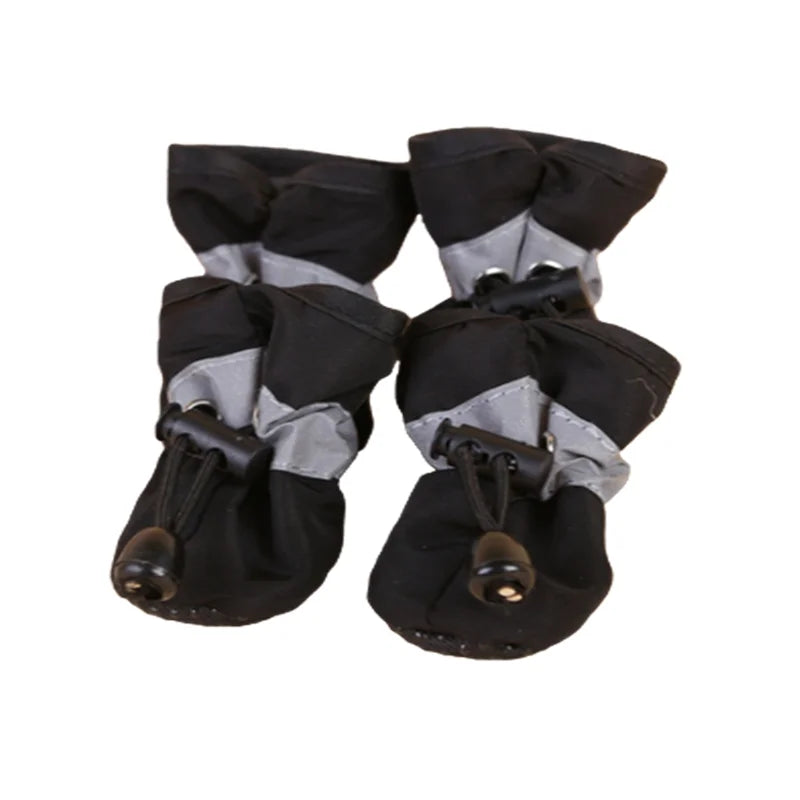 4pcs Waterproof PU Dog Shoes – Non-Slip Puppy Boots for Small to Medium Dogs