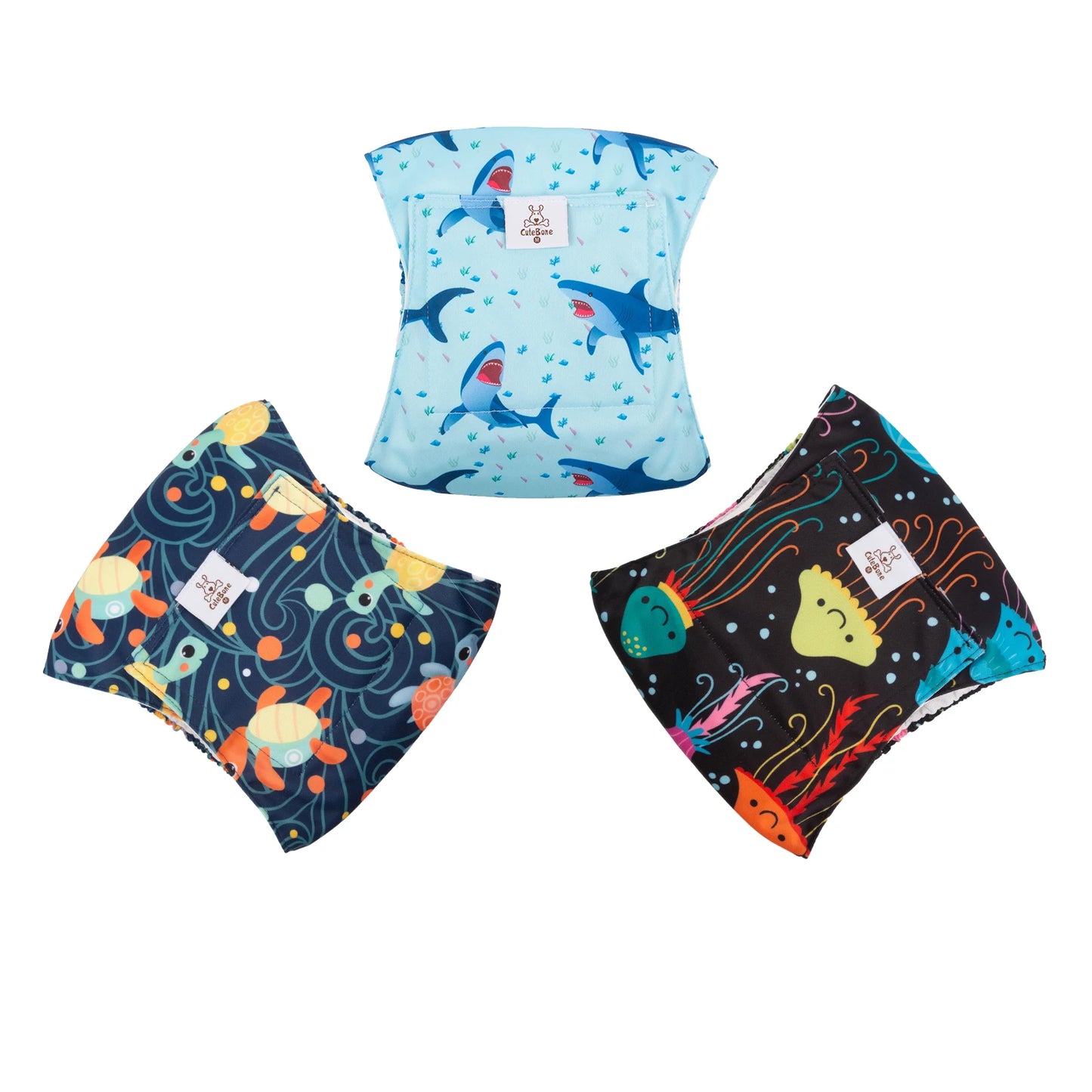 Washable Male Dog Diapers – Reusable Belly Bands with Leak-Proof Absorbent Pads for Puppies & Incontinent Dogs (Pack of 3) Ditzy Petunia
