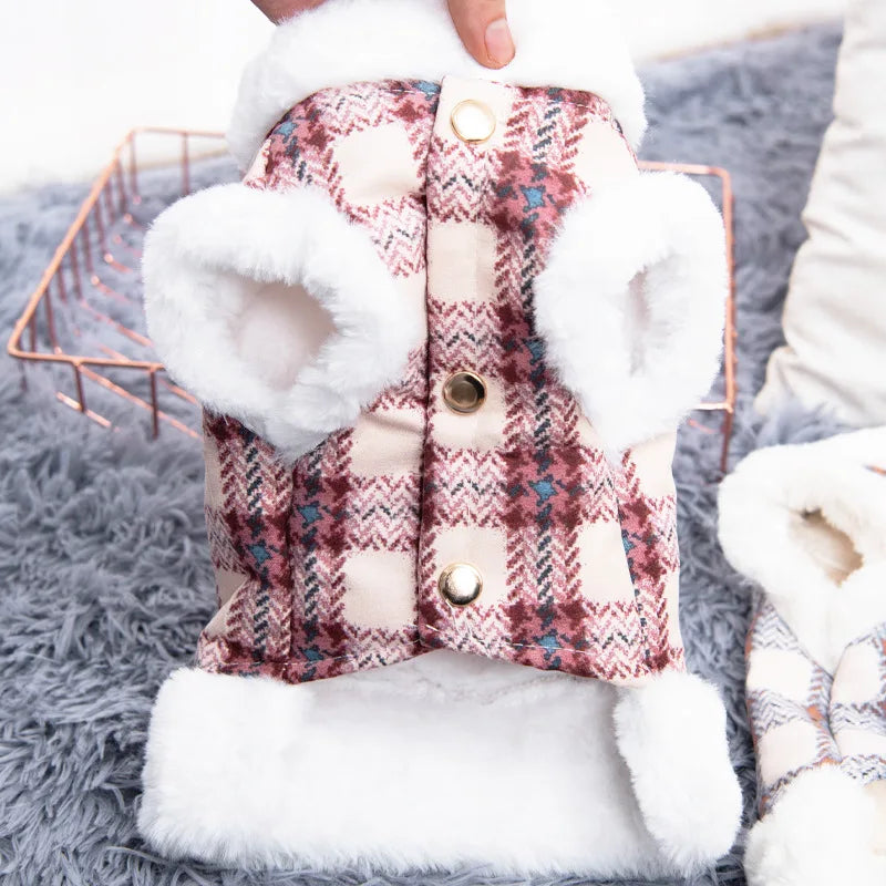 Warm Dog Coat Jacket with D-ring – Thickened Pet Clothes for Small Medium Dogs (Chihuahua, Yorkshire)