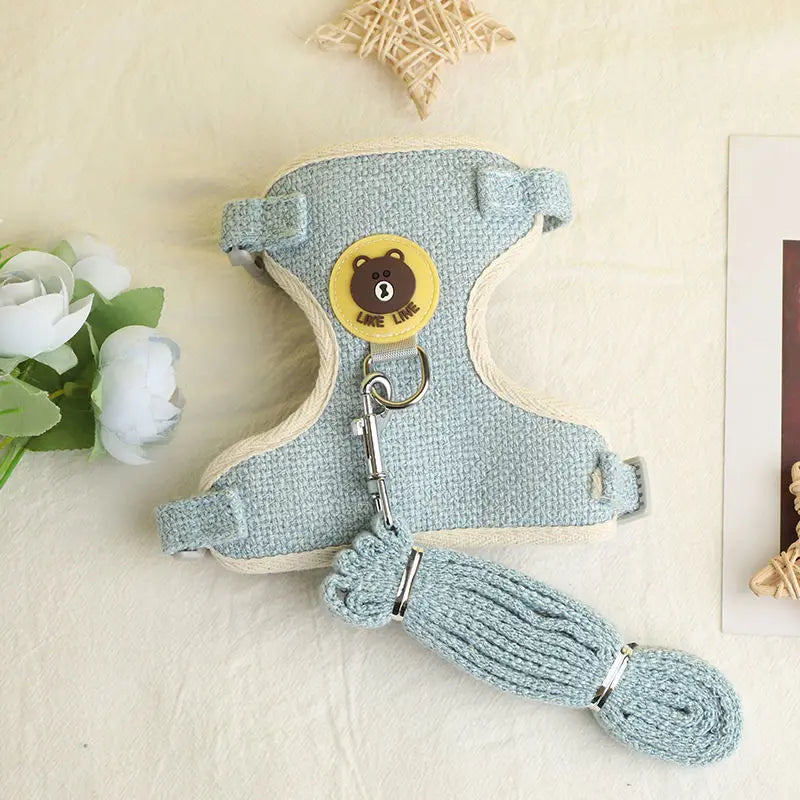Cute Rabbit Harness & Leash Set – Soft & Secure Bunny Vest for Outdoor Adventures