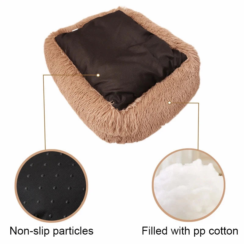 Rectangle Plush Dog Bed - Winter Warm Mat for Small, Medium, Large Dogs & Cats | Kennel, Puppy Cushion, Sofa Accessories Ditzy Petunia