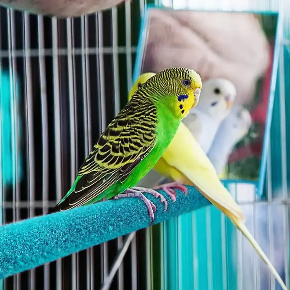 Natural Wooden Parrot Perch Stick – Non-Toxic Colored Sand Chewing & Claw Grinding Toy for Birds & Small Pets