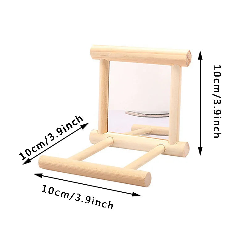 8PCS Natural Wooden Bird Toys – Swing, Perch, Bridge & More