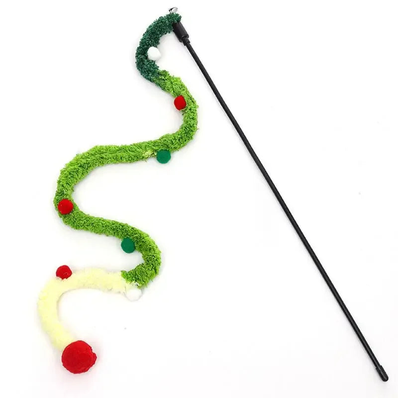 Plush Cat Teaser Wand – Interactive Cat Toy for Indoor and Outdoor Play