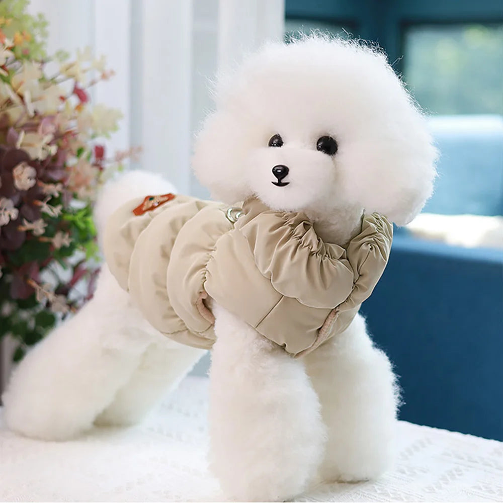 Soft Warm Dog Clothes Winter Padded Puppy Cat Coat Jacket for Small Medium Dogs | Chihuahua French Bulldog Poodle Vest Pet Outfitutfit Ditzy Petunia