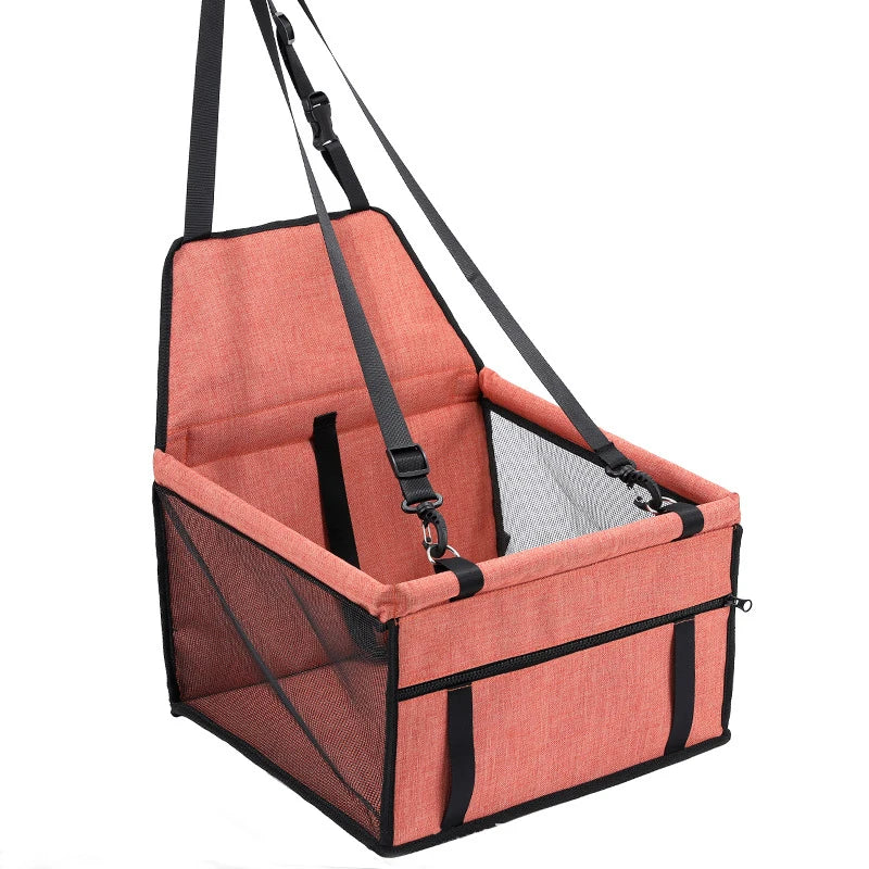 Foldable Dog Car Seat | Breathable Travel Booster Basket for Pets