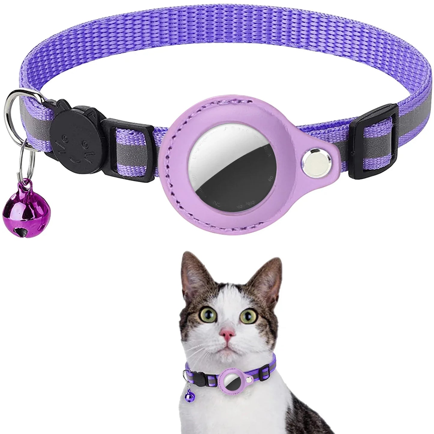 Cat AirTag Holder Collar - Reflective, Adjustable & Waterproof