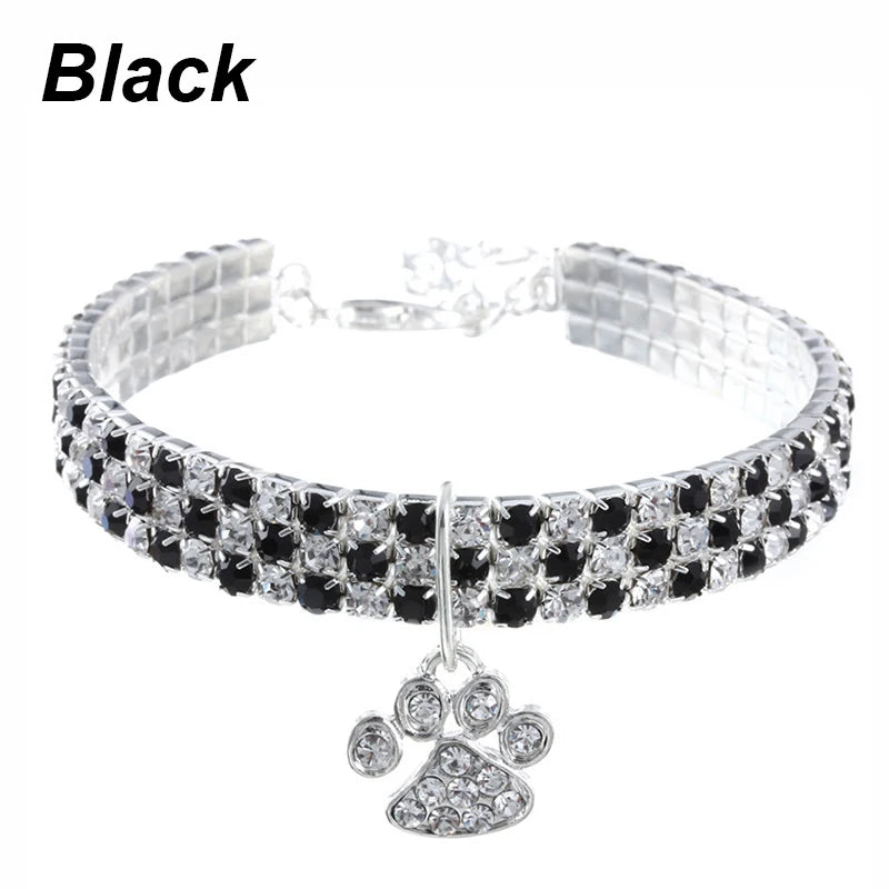 Elegant Crystal Pet Collar – Adjustable Jewelled Necklace for Cats & Dogs