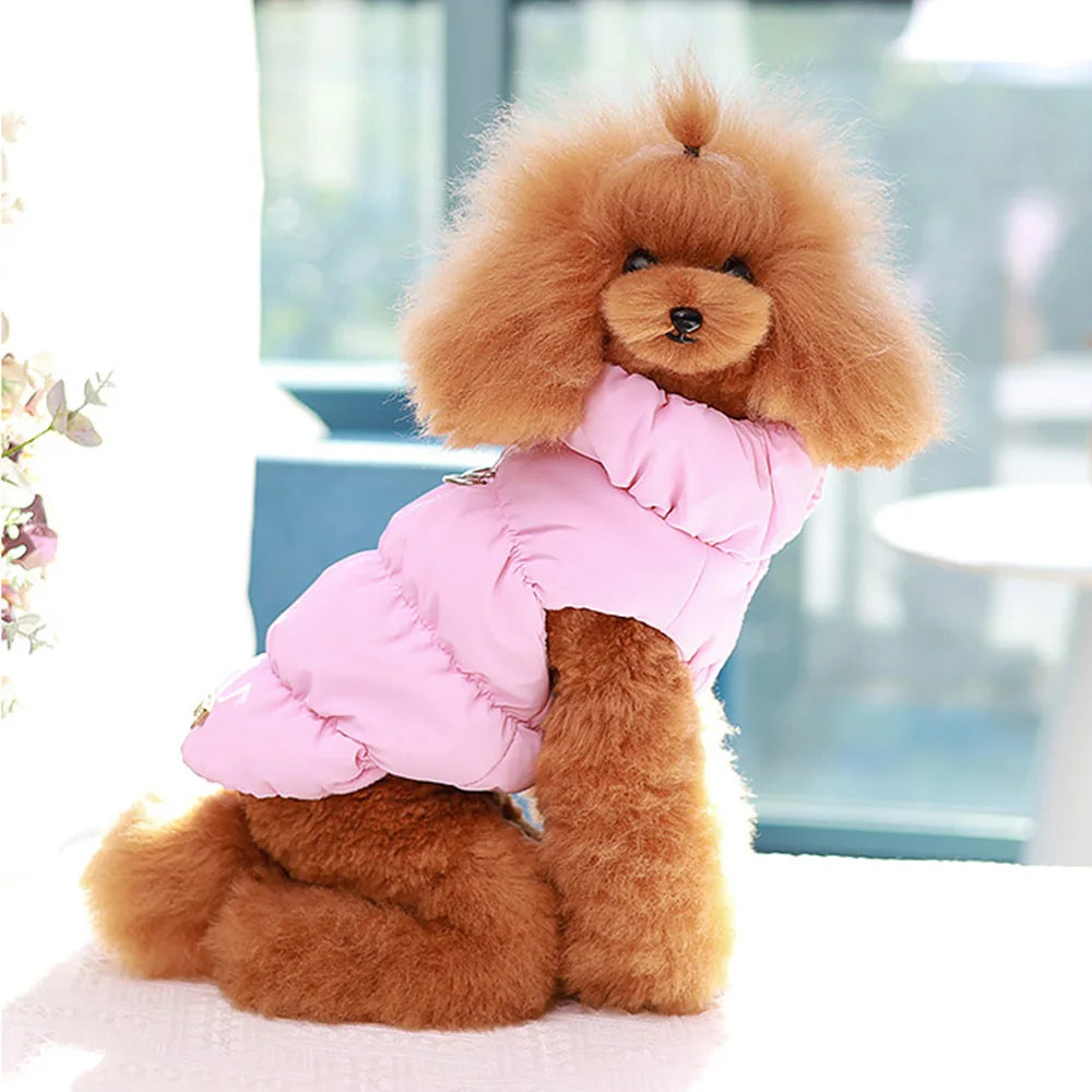 Soft Warm Dog Clothes Winter Padded Puppy Cat Coat Jacket for Small Medium Dogs | Chihuahua French Bulldog Poodle Vest Pet Outfitutfit Ditzy Petunia