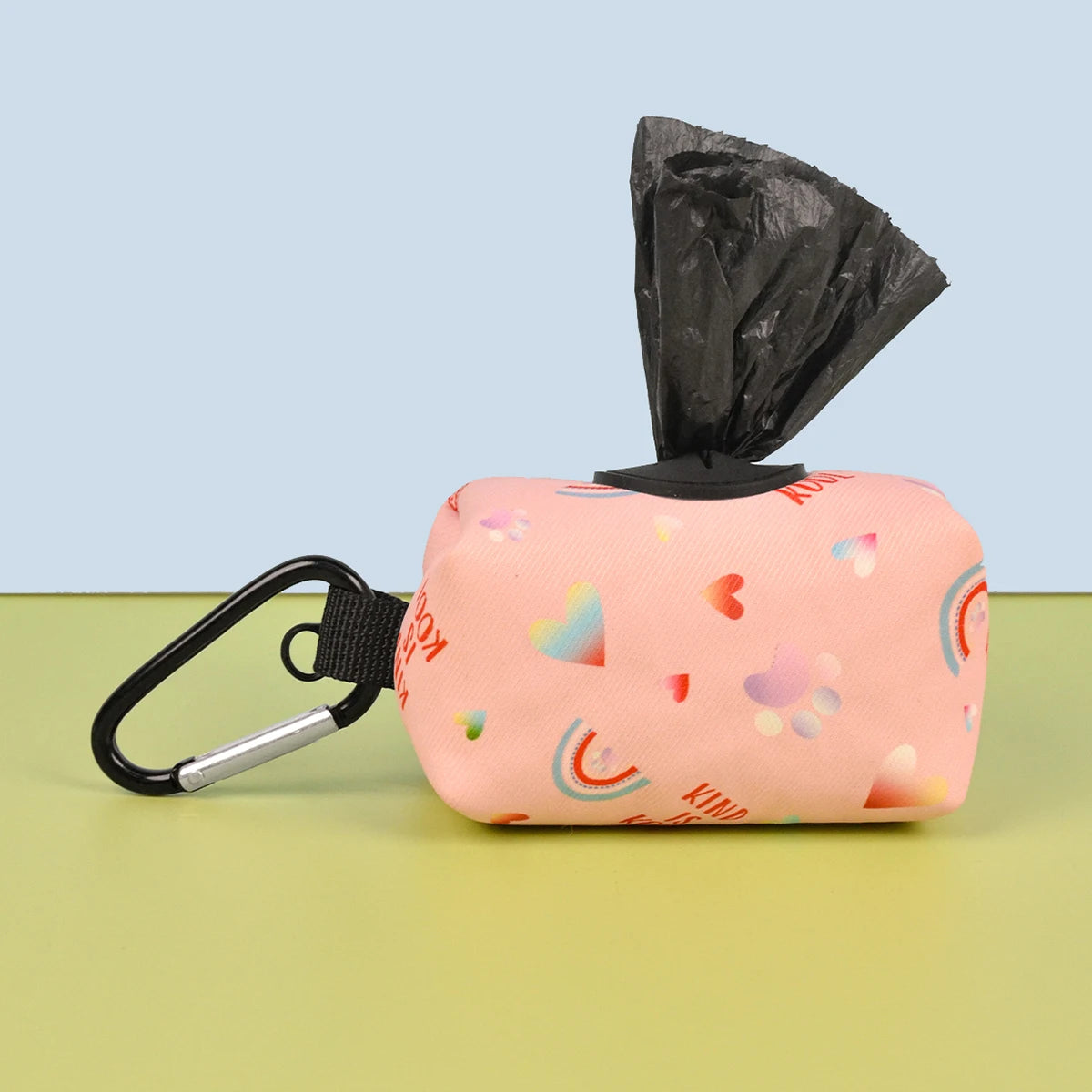 Durable Dog Poop Bag Dispenser with Metal Carabiner - Random Pattern Design (Without Poo Bag And Leash) Ditzy Petunia