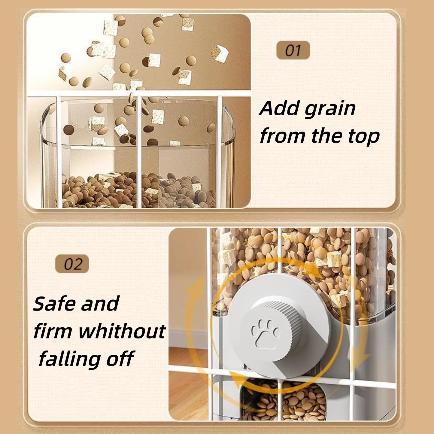 2-in-1 Automatic Pet Feeder and Water Dispenser – Gravity-Based System
