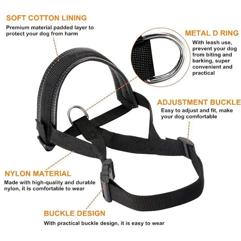 Adjustable Nylon Dog Muzzle – Prevent Biting, Barking & Chewing