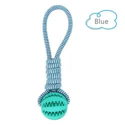 Pet Chew & Treat Ball – Rubber Rope Toy for Dental Cleaning, Tug Play, and IQ Training