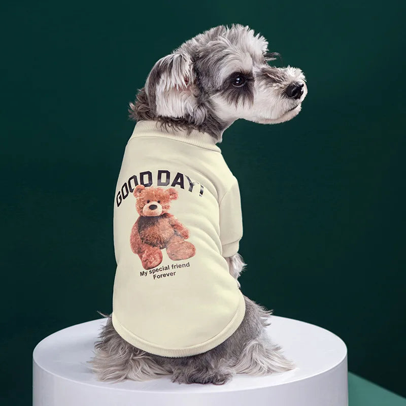 Winter Dog Clothes – Cute Puppy Warm Pullover Sweatshirt with Bear Pattern | Pet Jacket for Small & Medium Dogs, Cats | Chihuahua Costume Coat Ditzy Petunia