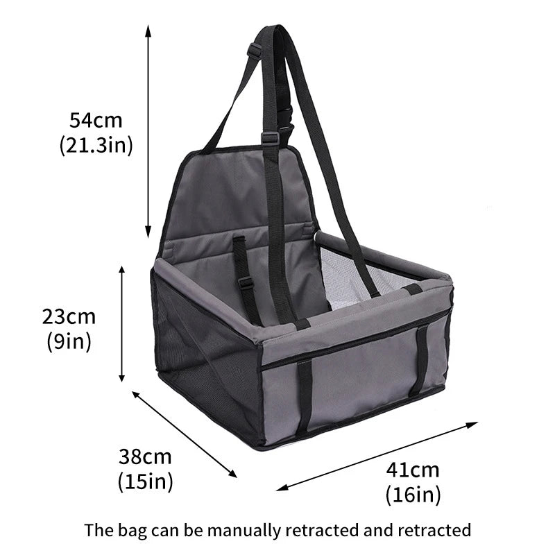 Foldable Dog Car Seat | Breathable Travel Booster Basket for Pets