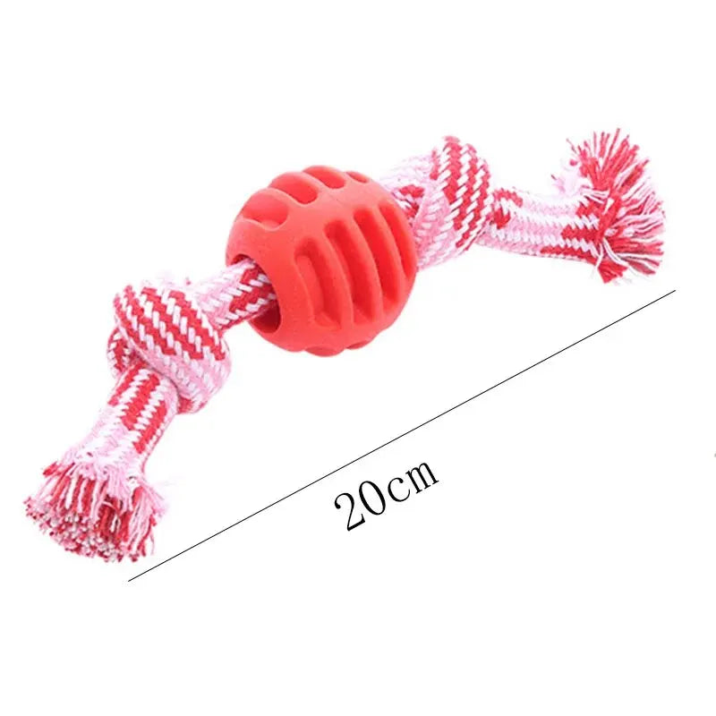Bite Resistant Dog Rope Toy - Interactive Cotton Bone Chew Knot for Small Puppies, Teeth Cleaning Durable Dog Toy