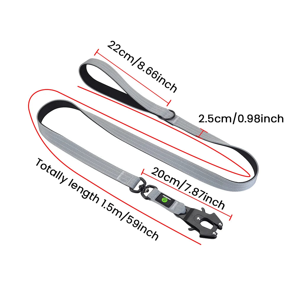 Tactical Nylon Dog Collar with Handle – Adjustable, Padded, and Heavy-Duty for Large Dogs